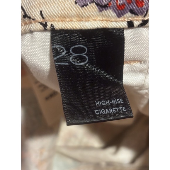 ANTHROPOLOGIE PILCRO Women's Ivory & Floral‎ Print Mid-Rise Skinny Jeans 28 - Picture 5 of 13